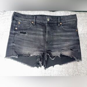 American Eagle Outfitters Charcoal Distressed Jean Shorts
